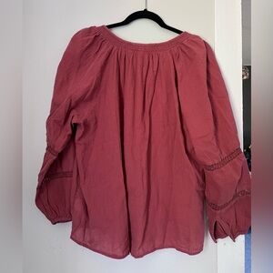 American Eagle Outfitters Mauve Embroidered Blouse